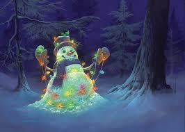 Snowman with lights image